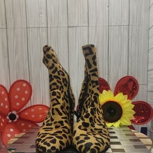 Banana Republic Leopard Print Ankle Boots